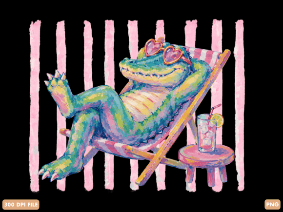 Download Relaxing Beach Crocodile PNG - Premium Resources