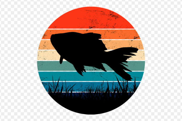 Download Fish Silhouette Retro Sunset Vintage Art - Set Collection