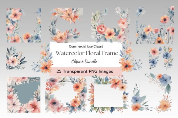 Download Dreamy Coral Watercolor Floral Frame PNG - Premium Resources