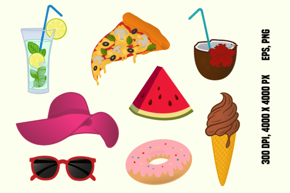 Download Set of Cartoon Summer Elements - Set Collection