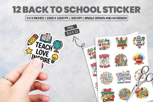 Download Back to School Sticker Bundle Design - Bundle design Collection