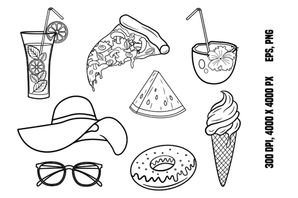 Download Set of Cartoon Summer Elements - Set Collection