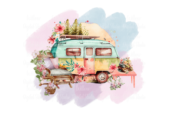 Download Retro Camper with Relaxing Surroundings - Relaxing Collection