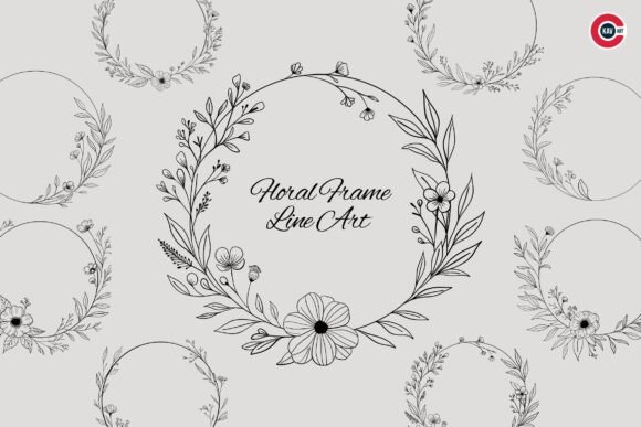 Download Floral Frame Line Art Illustration Desig - Floral frame Collection