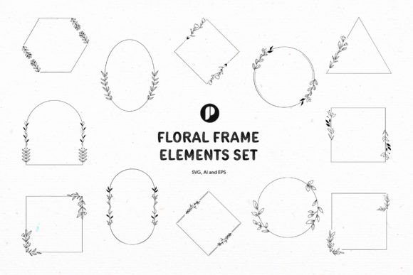 Download Simple Floral Frame Elements Set - Set Collection